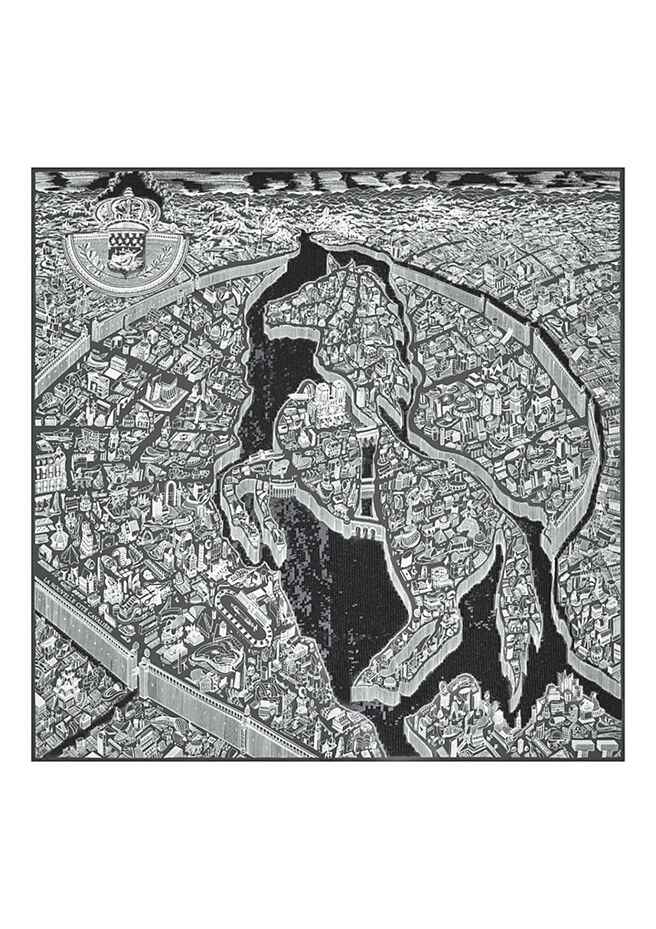 由法國插畫家Octave Marsal所製，將馬與小島形象結合。（Hermes提供）