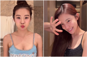 李多慧「鏡頭前卸光濃妝」素顏真面目現形 蕾絲細肩帶睡衣辣翻