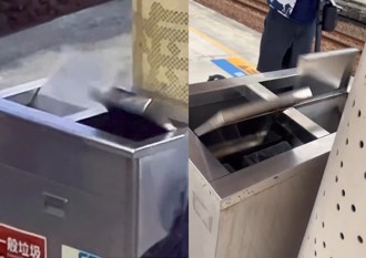 強風肆虐！月台垃圾桶變「永動機」　網：丟個垃圾好難