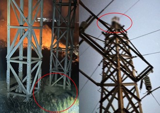 拍日落爬电塔 男触电坠地起火成焦尸！延烧大同山