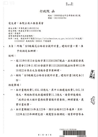 歷經6年 蘇花安核准 經費千億 2032年通車