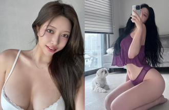 F级「韩版郭雪芙」脱到剩薄纱！超辣S曲线连狗狗都入迷