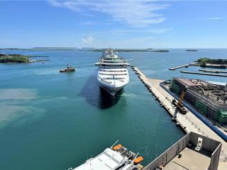 澎湖港迎領航星號國際郵輪靠泊 國際線旅運中心明年Q3完工