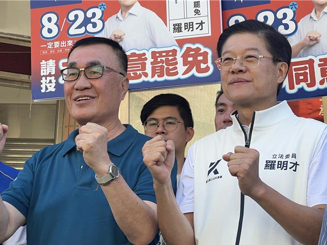 台北市副市長李四川今到新北市新店區幫羅明才站台。（王揚傑攝）