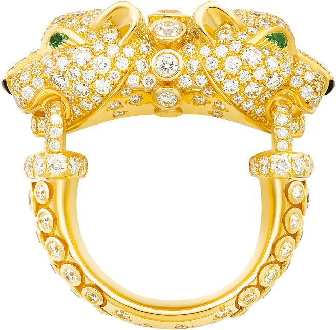 卡地亚PANTHERE CHIMERES戒指，融入经典美洲豹元素。（CARTIER提供）