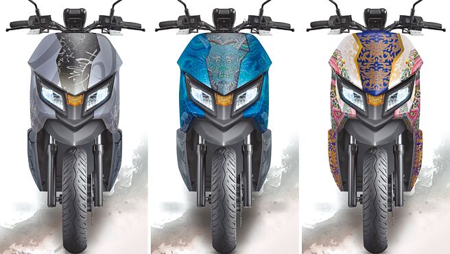 中华eMOVING与故宫联手推出EZ-R限量联名车款，左起「自叙帖版」、「龙藏经版」、「洋彩版」。（中华汽车提供）