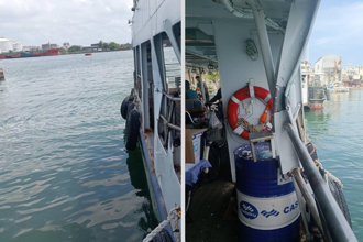 旗津渡輪船側欄杆凹陷「沒問題嗎？」 業者回：結構無虞