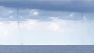 影》蘭嶼「雙水龍捲」直衝天際畫面曝 氣象站揭成因