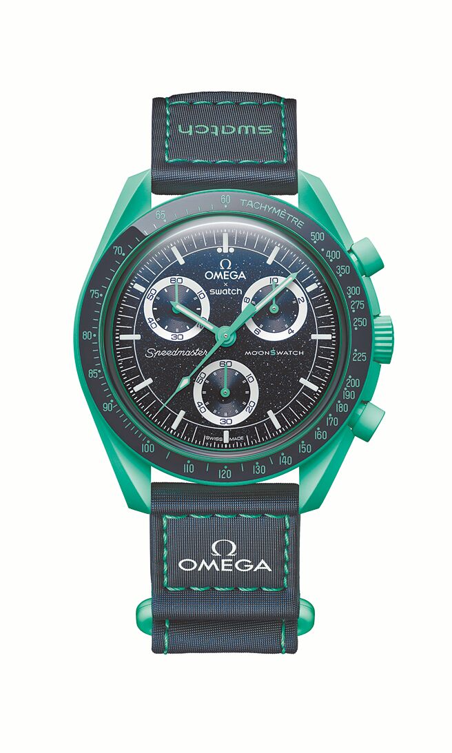 SWATCH MOONSWATCH系列Mission on earth腕表，8700元。（SWATCH提供）