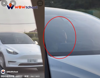 特斯拉駕駛閉眼盲開　時速破百飆國道！45秒影片曝光