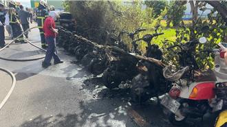 蘆竹雜草火警延燒 1汽車13機車遭波及