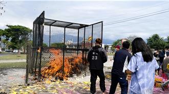 台東中元普度「紙錢集中燒」 焚化爐兼焚金爐 6全聯設集中箱
