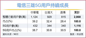 國內5G滲透率 年底上看5成