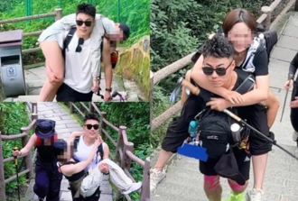 猛男公主抱「陪爬峨嵋山」疑擦邊球　領隊盼給予尊重