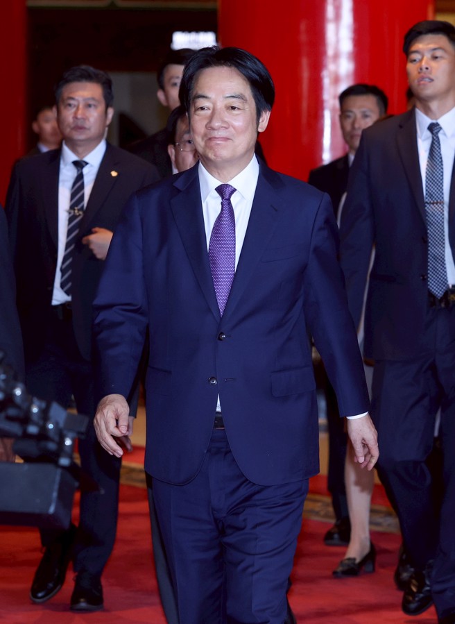 赖清德总统（见图）28日出席「第53届『亚洲太平洋国会议员联合会』（APPU）开幕典礼」，会后受访表示内阁调整是必要的，让内阁更有行动力，更贴近民意。（陈俊吉摄）