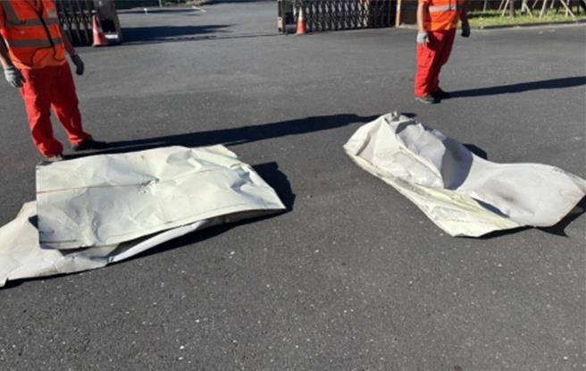 Lexus休旅车，车身多处严重受损，修车费高达35万元。（国九队提供／吴佩蓉宜兰传真）