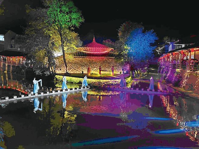 屏南新推出的文旅項目─漈下村夜遊表演。（陳祖昌攝）