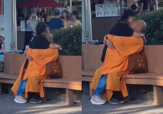 3天前才在信义区调情　色和尚又在儿童新乐园与「她」激吻