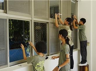 野鳥頻撞玻璃亡 宜蘭南澳工作站「點畫」玻璃防窗殺