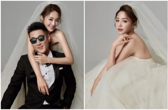 林千又晒婚纱照「首公开老公真面目」 甜喊：终于幸福了