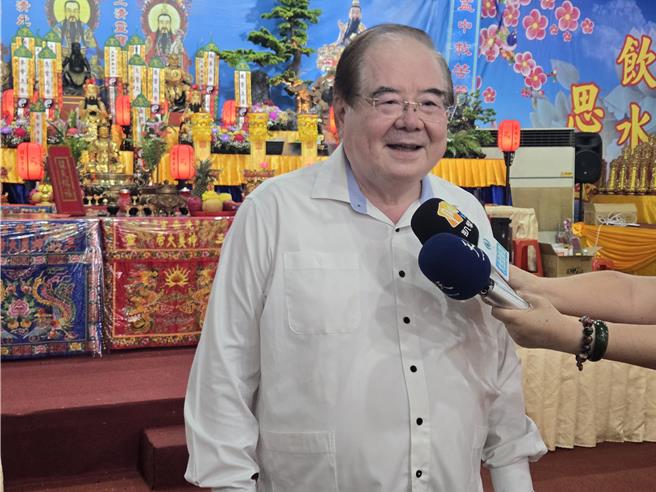 国民党前秘书长李乾龙1日受访。（张铠乙摄）