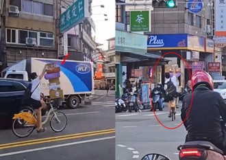 台中超狂U-Bike骑士　网购堆成山骑乘「险象环生」