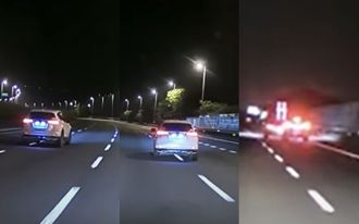 國3驚見「巡弋飛彈」精準撞擊前車 他狂閃燈、按喇叭無用