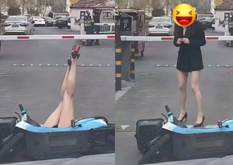 电动机车倒地赫见一双「大长腿」　网友直呼：拍摄者不救？