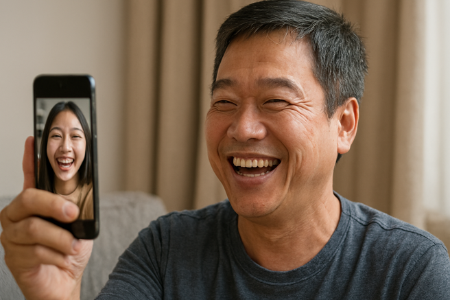 网友表示父亲玩视讯交友，结果遭对方截图裸体画面，被勒索10万元。（示意图、与本案无关／AI生成）