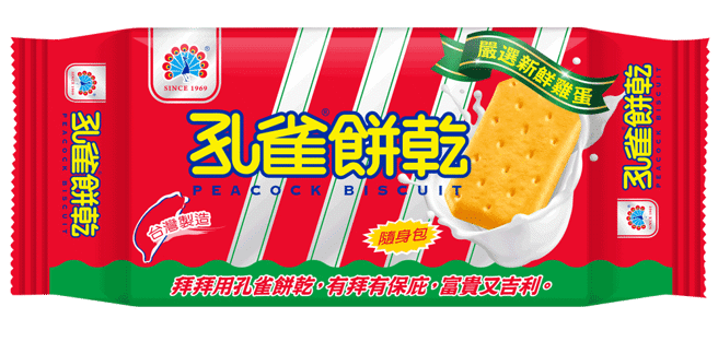 孔雀饼乾在台上市57年，至今仍把内容物塞得很满，引起网友讨论。（图／翻摄自乖乖官网）