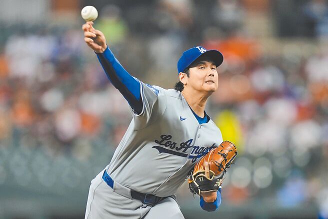 大谷翔平临危受命，对金莺先发3.2局缴出无失分好投。（美联社）