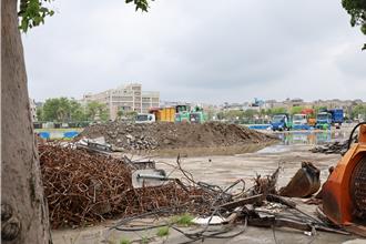 竹南樂活羽球館用地調整 正方型設計避農水署土地