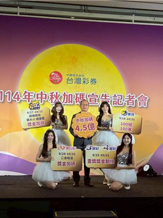 台彩中秋加碼4.5億元 大樂透拚雙重中獎機會