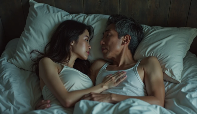 新竹一名人妻小美（化名）二度抓包丈夫阿德（化名）与女子阿芳（化名）多年不伦，甚至同睡一张床。（示意图、与本案无关／AI生成）