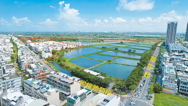 台南市中西区华平、民权路口的学产基金地将重划转型为「台南科技产业专区」，以衔接南科做创新聚落。（台南市地政局图片／郭良杰台南传真）