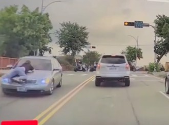 妈妈遭诈400万！女儿趴引擎盖1公里拦车手  体力不支跌落吓坏路人