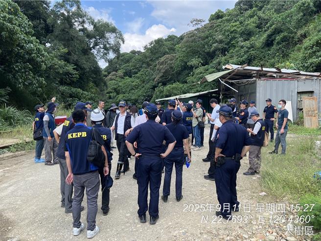 高市府表示，對於盜採案件市府全數皆依土石採取法重罰，未於期限內完成回填整復者，即主動函送地檢署偵辦，絕無寬貸。（高雄市府提供／任義宇高雄傳真）