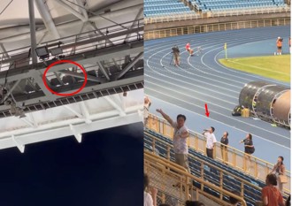 快訊》台北田徑場探照燈突爆炸起火 苗博雅冷靜指揮百人疏散