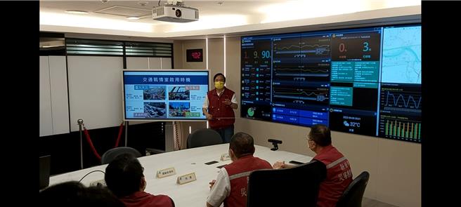 新北市交通戰情室的核心系統「市政交通儀表板」，即是透過大數據及AI人工智慧分析，成功整合即時路況、事故通報、施工資訊及天氣預警等多方資訊。（新北市交通局提供）