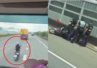 超狂女騎士「國道狂飆」　5輛紅斑馬猛追！大車角度曝光