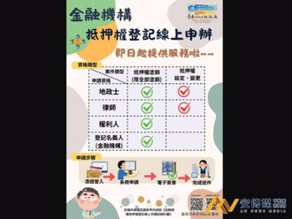 數位地政擴大升級，金融機構抵押權登記線上申請輕鬆辦