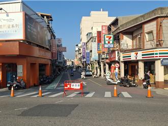 金門民族路增設標線型人行道 每日2時段禁汽車進入