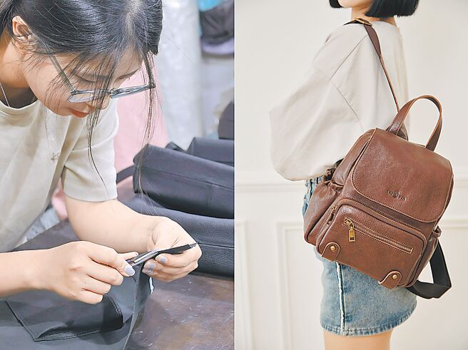 Trista微笑女孩歷经超过30年的打磨，从代工走向自有品牌，老师傅虽高龄75岁，仍与团队一同在工作室完成每一只包包。图／业者提供