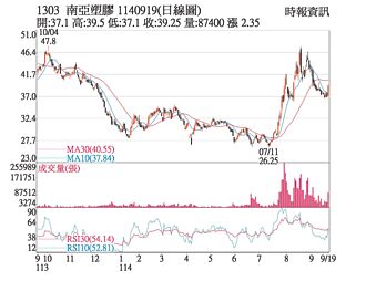 熱門股－南亞 放量止跌強彈