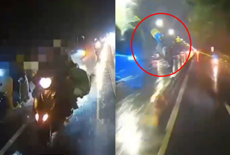 驚悚畫面！北投婦載10歲兒雨夜狂飆 撞分隔島「母子噴飛墜地」