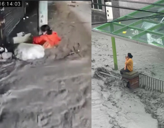 影》水淹光復鄉釀2死3失聯  抱柱婦人獲救了