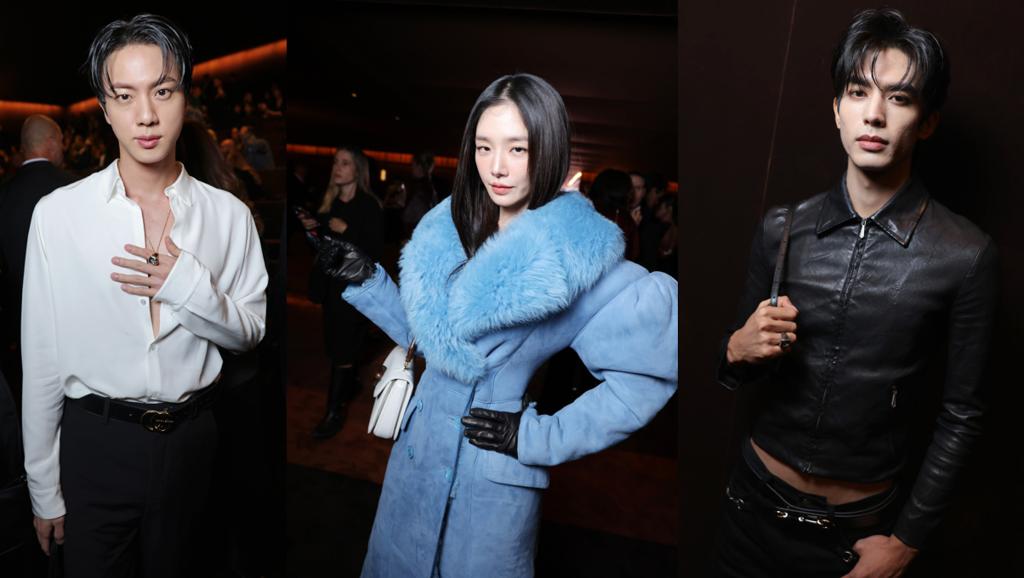 BTS JIN、朴圭瑛、張凌赫出席《The Tiger》首映。(GUCCI提供)