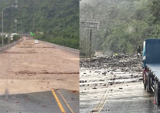 挺進花蓮救災南返遇土石流　大貨車駕駛感嘆「無路可退」