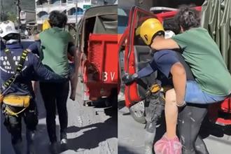 高市特搜已助3人脫困    憂老婦傷口感染一路背上車