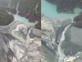 馬太鞍溪堰塞湖蓄水剩700萬噸 空勤勘查擬重裝水位計監控